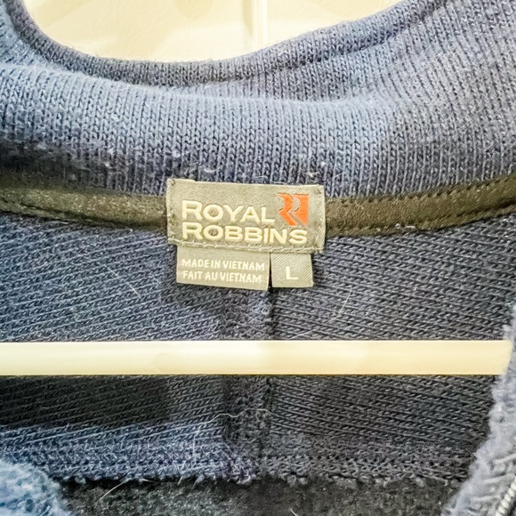 Royal Robbins Blue and Black 1/4 Zip Long Sleeve Pullover Size Large - Picture 7 of 11